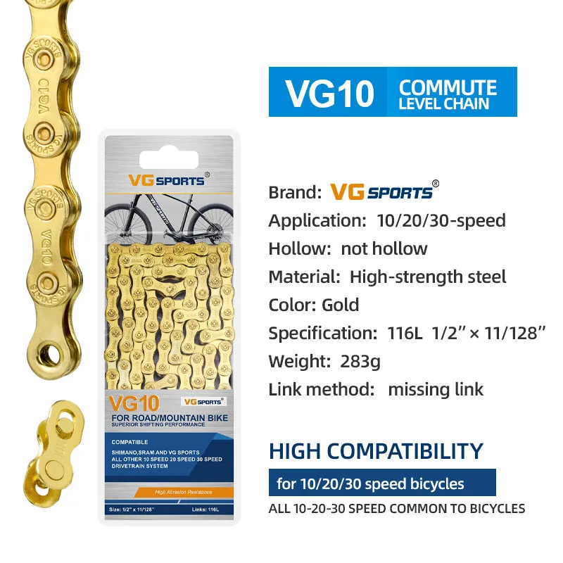 VG Sports Solid 8/9/10/11/12 Speed Bicycle Chain