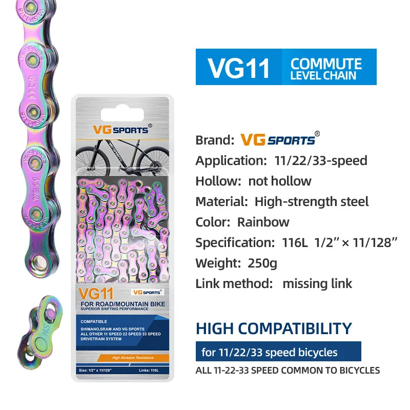 VG Sports Solid 8/9/10/11/12 Speed Bicycle Chain