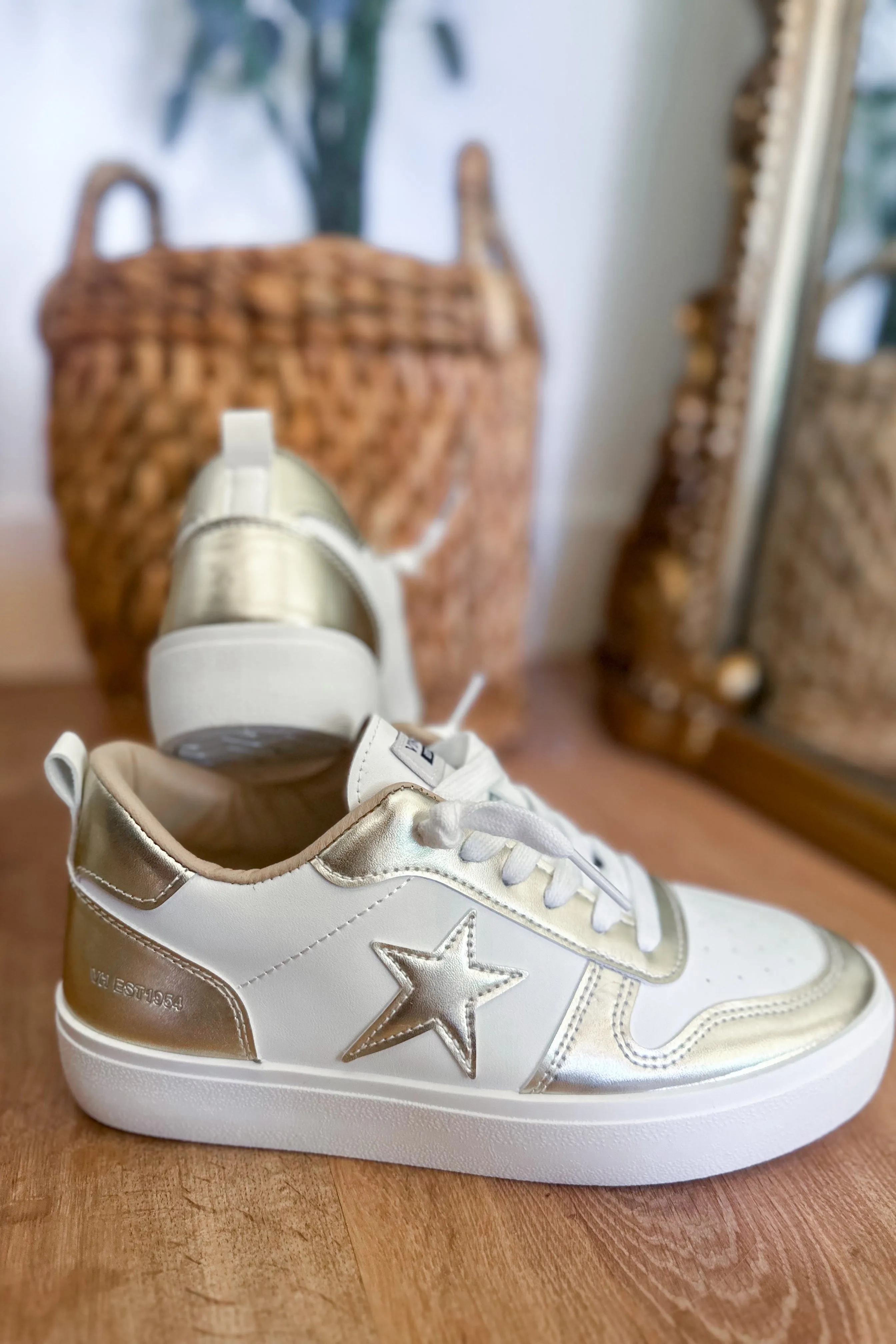 Vintage Havana Aura 3 Washed Gold Wedged Mid Top Sneaker *FINAL SALE*