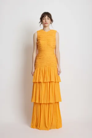 Wildflower Full Length Dress - Blazing Orange