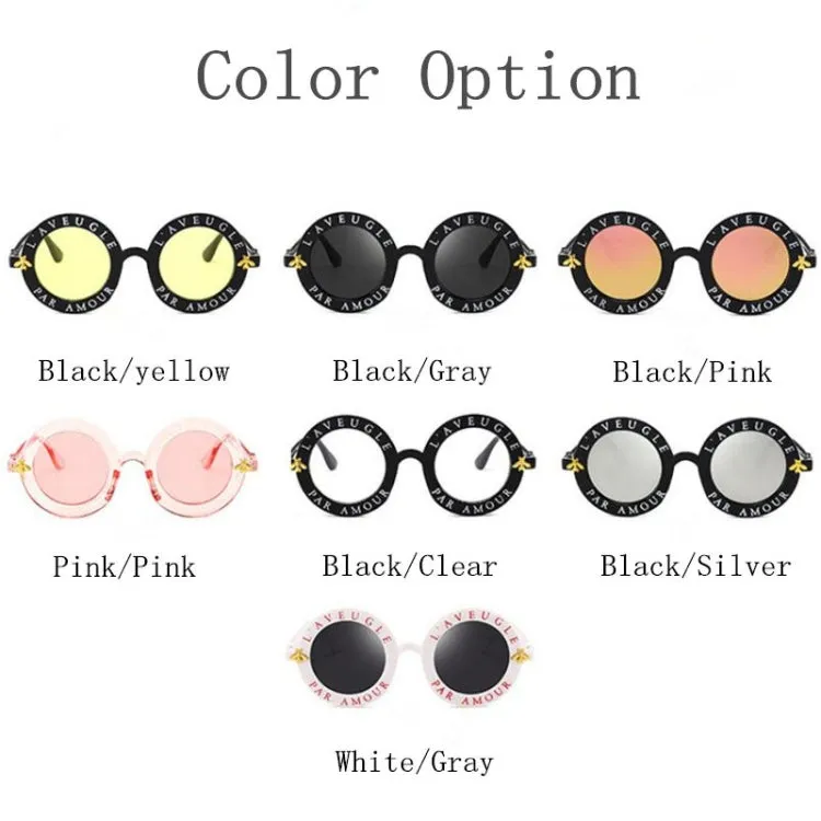 Women Vintage Round Frame Gradient Shades Sun Glasses(Yellow)