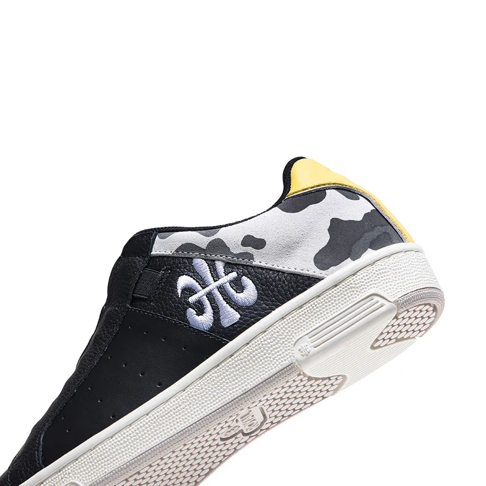 Women's Icon OG Black Yellow Logo Leather Sneakers 91933-553