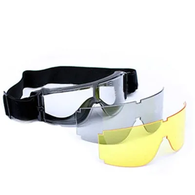 X800  Goggle UV400 Protection with Transparent / Black / Yellow Lens(Black)