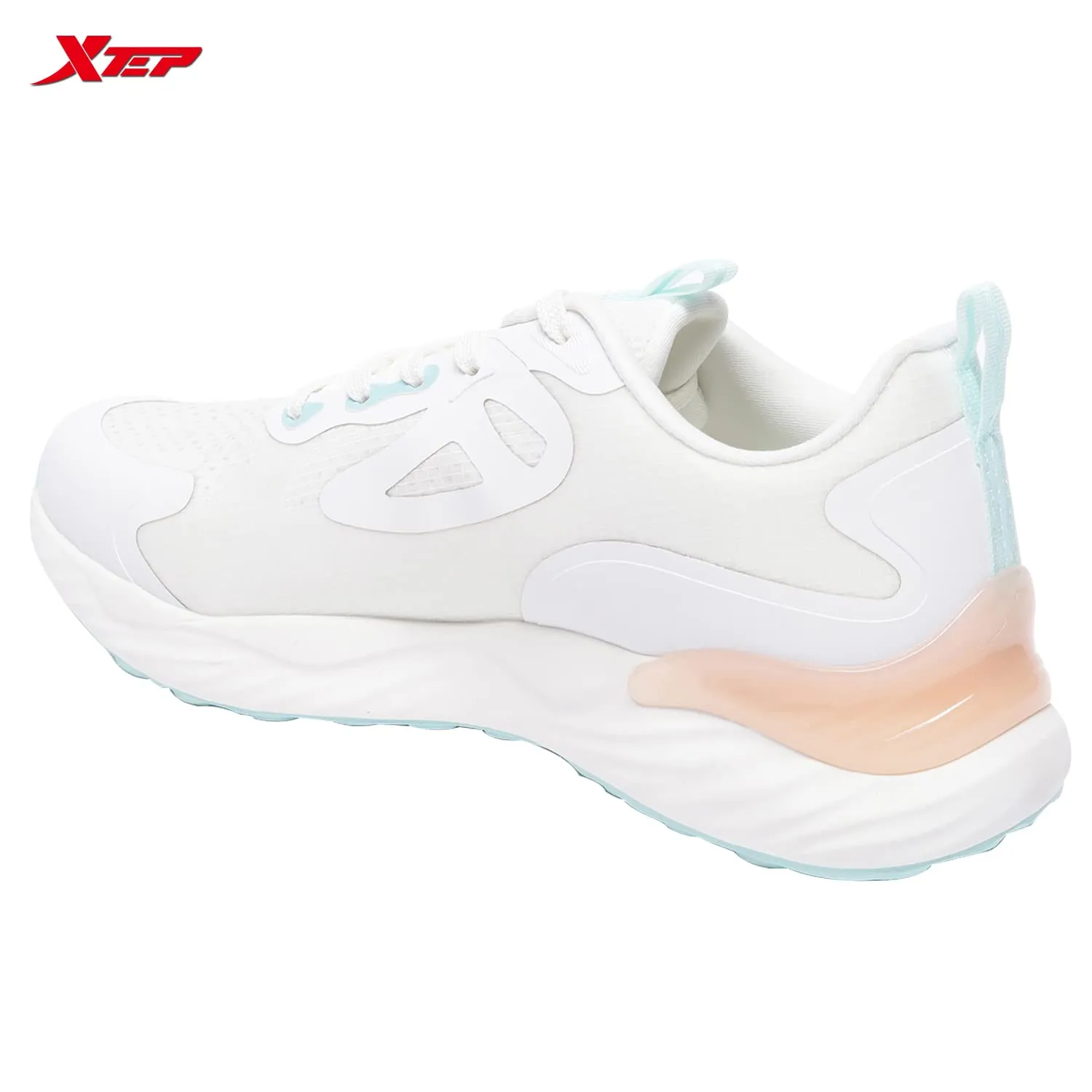 XTEP Women's White Green Bubble Foam Sports Running Shoes (3 UK)